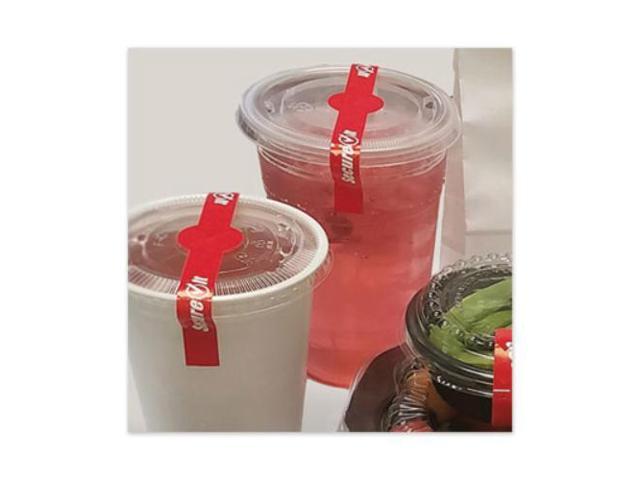 SecureIT Secure It Tamper Evident Drink Lid Seal Red 500/Pack P17SI2