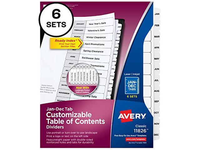 Avery - Ready Index Table of Contents Paper Dividers, Jan-Dec Tabs, 6 Sets/Pack - White - image 9