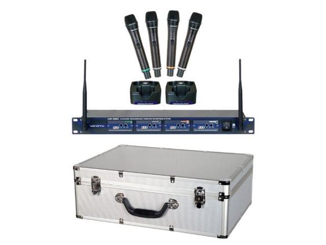 VocoPro UHF-5805-9 Professional Rechargeable 4 Channel UHF Wireless Mic System