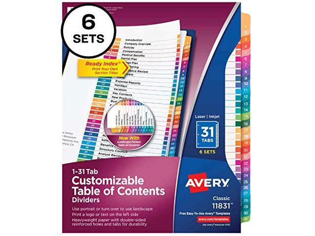 Avery - Ready Index Table of Contents Paper Dividers, 1-31 Tabs, 6 Sets/Pack - Multicolor - image 11