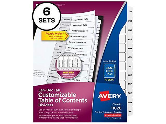 Avery - Ready Index Table of Contents Paper Dividers, Jan-Dec Tabs, 6 Sets/Pack - White - image 12