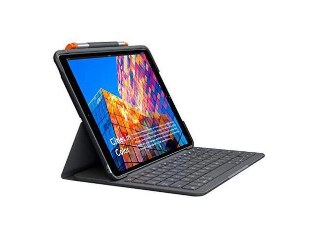 Logitech Slim Folio Protective Bluetooth Keyboard Case for 10.2" iPad 9th Gen (Graphite) - image 5
