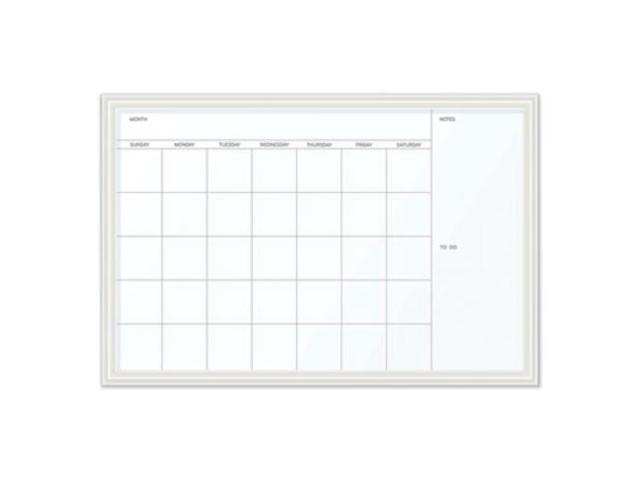 U Brands Magnetic Dry Erase Calendar 40 x 30 Inches White Décor Frame 2918U00-01