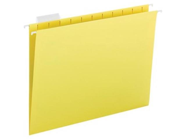 Business Source Hanging File Folders, Letter Size, Yellow, 25/Box (BSN03177)