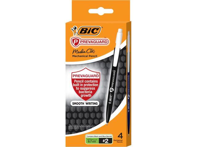 Bic PrevaGuard Media Clic HB (#2) Mechanical Pencils, Bk Lead, 4/PK (BICMPCMAP4)