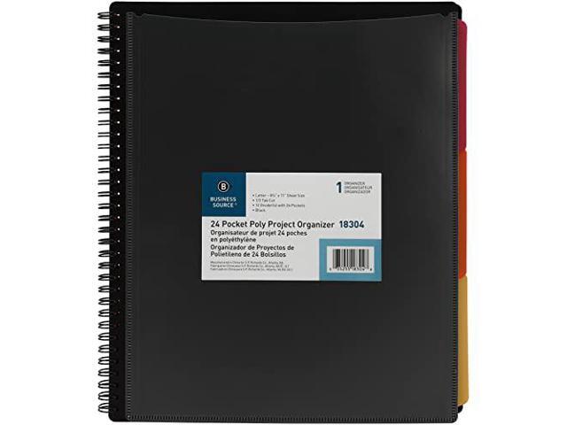 Business Source 24-Pocket Project Organizer, 8-1/2 x 11, Multi, Each (BSN18304)