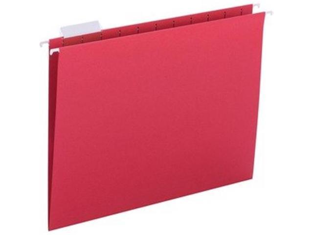 Business Source Hanging File Folders, Letter Size, Red, 25/Box (BSN03175)