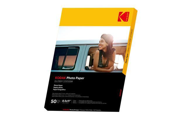 Kodak Photo Paper, 8 mil, 8.5 x 11, Glossy White, 50/Pack (KOD41182)