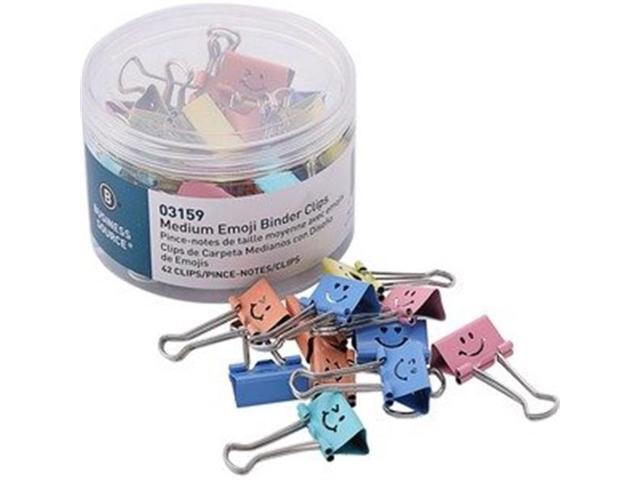 Business Source Binder Clips, Emoji, Medium, Assorted, 42/Tube (BSN03159)