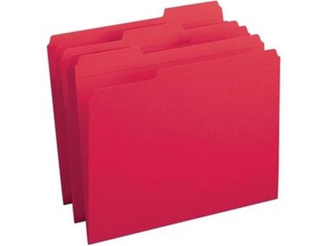 Business Source 1/3 Tab Folder, 10-1/5'x12-1/5'x3-2/5', Red, 100/BX (BSN03171)