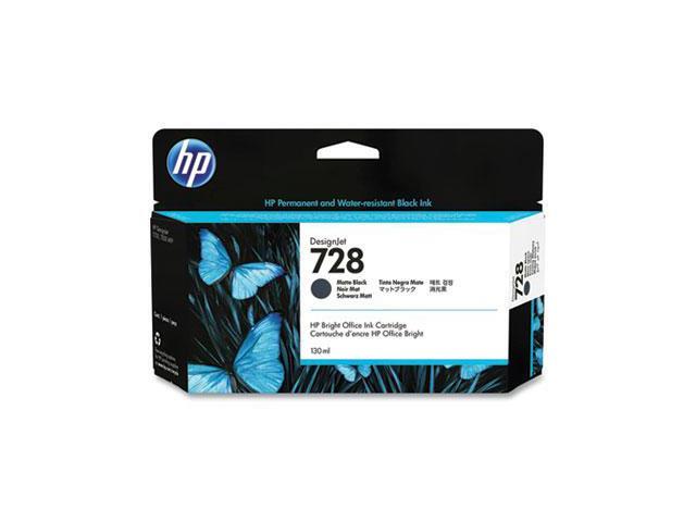 HP 728 130-ml Matte Black DesignJet Ink Cartridge, 3WX25A