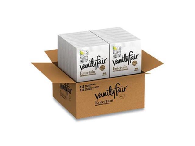 ENTERTAIN BEVERAGE NAPKINS, 2-PLY, 9.8 X 9.8, WHITE, 40/PACK, 12 PACKS/CARTON