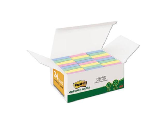 Post-it Greener Notes Recy Note Pads 1 3/8 x 1 7/8 Plain Assorted Helsinki
