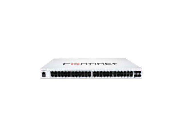 Fortinet FortiSwitch-148F-POE, Layer 2 FortiGate switch controller compatible PoE+ switch with 48 GE RJ45 + 4 10G SFP+ ports, 24 port PoE ...