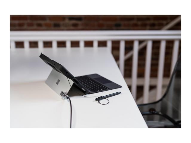 Kensington Keyed Cable Lock for Surface Pro and Surface Go - Black, Silver - Carbon Steel, Plastic - 5.91 ft - For Notebook
