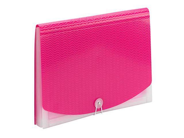 Smead Vibrant Line Plastic Accordion File 12-Pocket Letter Size Pink/Clear (70864)