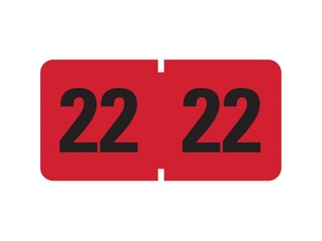Smead Yearly End Tab File Folder Labels 22, 0.75 x 1.5 Red 500 Labels/Roll 68322