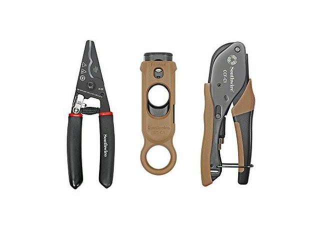 southwire tools & equipment kitc1 13piece cable tv tool kit cut, strip, and crimp coax
