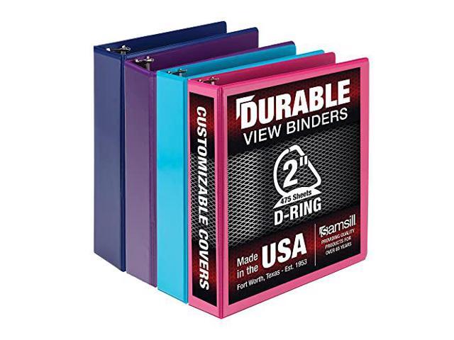 Samsill Durable 2 Inch View D-Ring Binder Fashion Assortment 4 Pack MP46469