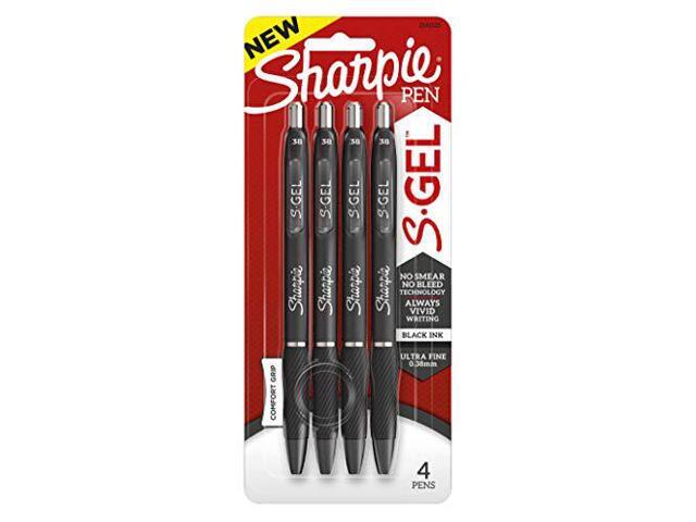 Sharpie S-Gel High-Performance Gel Pen Retractable Extra-Fine Black 4/Pk 2141125