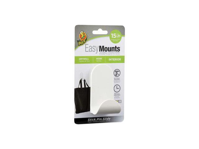 Duck EasyMounts Medium J-Hook Matte White 15 lb Capacity 287391