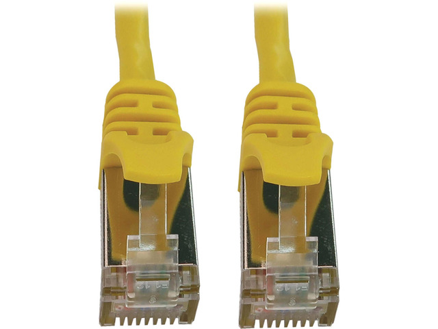 Eaton Tripp Lite Series Cat6a 10G Snagless Shielded Slim STP Ethernet Cable RJ45 M/M PoE Yellow 15 ft. 4.6 m