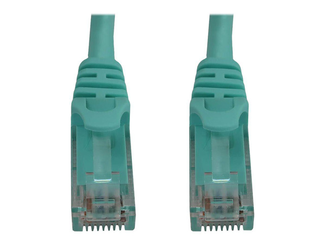 Tripp Lite Cat6a 10G Snagless Molded UTP Ethernet Cable (RJ45 M/M), PoE, Aqua, 1 ft. (0.3 m) - 1 ft Category 6a Network Cable for Network Device,...