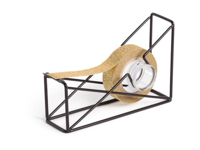 u brands vena wire tape dispenser, metal, black, 1 count