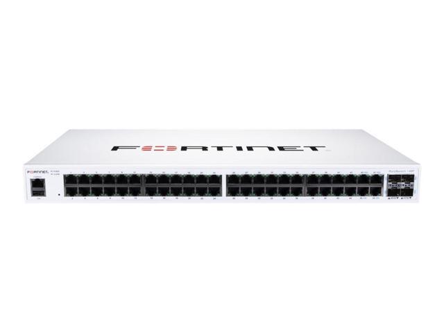 Fortinet FortiSwitch-148F, Layer 2 FortiGate switch controller compatible switch with 48 GE RJ45 + 4 10G SFP+ ports FS-148F