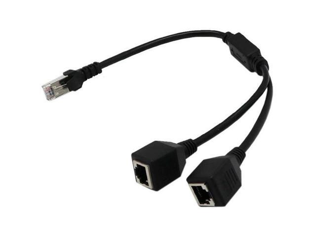 4XEM 2-to-1 RJ45 Splitter Cable Adapter F/M- CAT5E 4XCAT5ESPLITTER - image 3