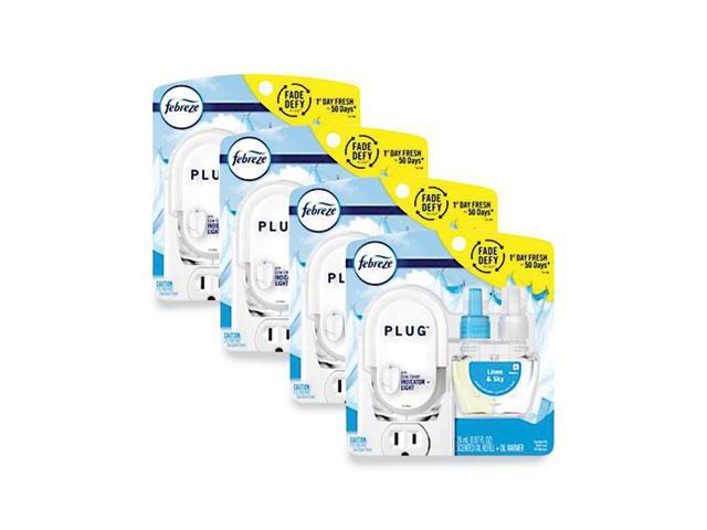 Febreze Plug In Air Freshener And Odor Eliminator, Scented Oil Refill And Oil Warmer, Linen & Sky, 1 Count