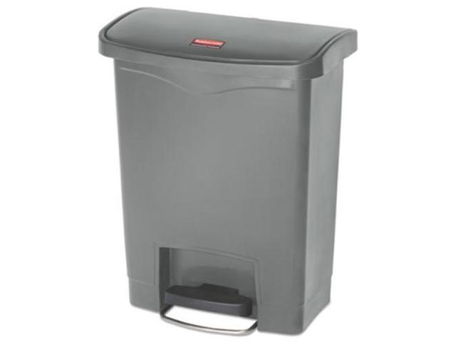 Rubbermaid - FG1883600 - Slim Jim Resin Step-On Container, Front Step Style, 8 gal, Gray