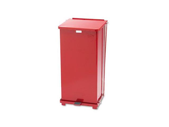 Rubbermaid Commercial Defenders Biohazard Step Can Square Steel 24gal Red