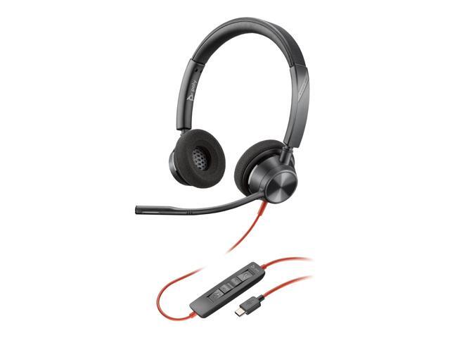 Poly Blackwire 3320 USB-C Wired Headset TAA - Mono - On-ear - Monaural - Supra-aural - Omni-directional Microphone - Noise Canceling - Black