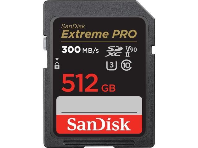 SanDisk Extreme Pro - Flash memory card - 512 GB - Video Class V90 / UHS-II U3 / Class10 - 1733x/2000x - SDXC UHS-II