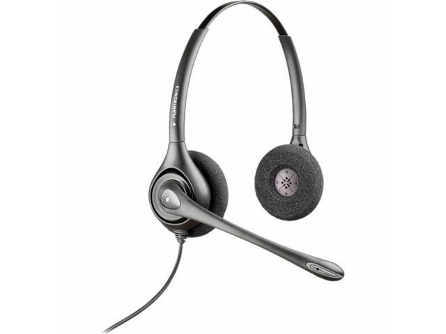 HP Poly SupraPlus H261N Stereo Binaural Wired On-ear Headset +Pouch TAA (7S444AA) Black