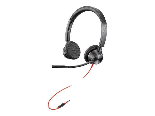 Poly Blackwire C3225 Headset - Stereo - Mini-phone (3.5mm) - Wired - 32 Ohm - 20 Hz - 20 kHz - On-ear, Over-the-head - Binaural - Supra-aural -...