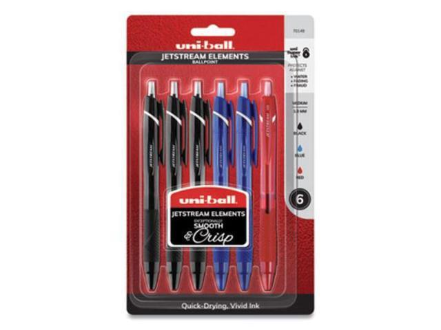 uni-ball uni Jetstream Elements Ballpoint Pens Medium Point 1.0mm Assorted Ink 6/Pack (70149)