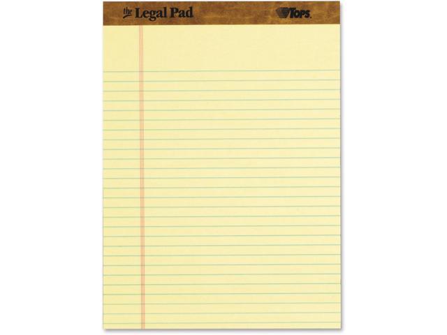 Tops 75327 The Legal Pad Legal Rule Perforated Pads, Letter Size, Canary, 50 Sht Pads, 3-Pk