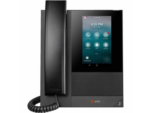 HP Poly CCX 400 IP Phone Corded Wall Mountable Desktop Black 24x Total Line VoIP 2x Network RJ-45 PoE Ports Model 84C14AA#ABA