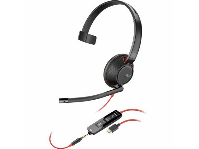 Poly Blackwire 5210 Monaural USB-C Headset + 3.5mm Plug + USB-C/A Adapter - Microsoft Teams Certification - Mono - USB Type C, Mini-phone (3.5mm) -...