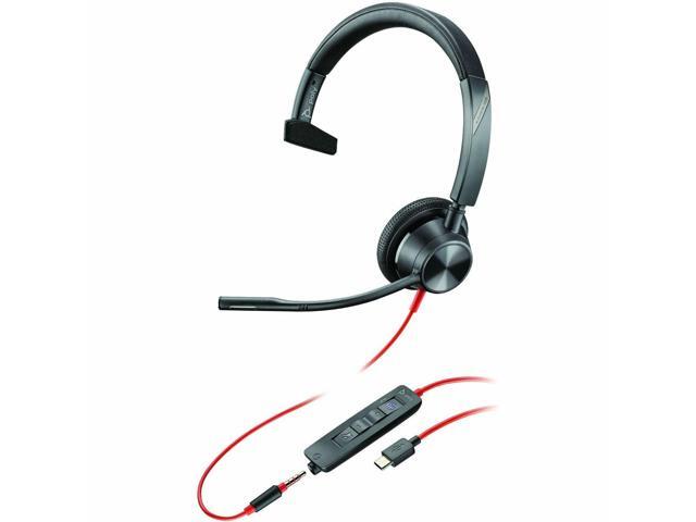 Poly Blackwire 3315 Headset - Microsoft Teams Certification - Mono - USB Type C, Mini-phone (3.5mm) - Wired - 32 Ohm - On-ear - Monaural - Ear-cup...