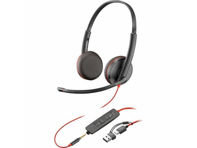 Poly Blackwire 3225 Stereo USB-C Headset + 3.5mm Plug + USB-C/A Adapter (Bulk) - Stereo - USB Type C, Mini-phone (3.5mm) - Wired - 32 Ohm - On-ear...