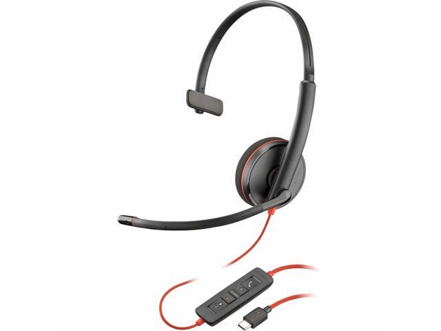Poly Blackwire 3210 Monaural USB-C Headset TAA (Bulk) - Mono - USB Type C - Wired - 32 Ohm - Over-the-head, On-ear - Monaural - Supra-aural - 5.28...