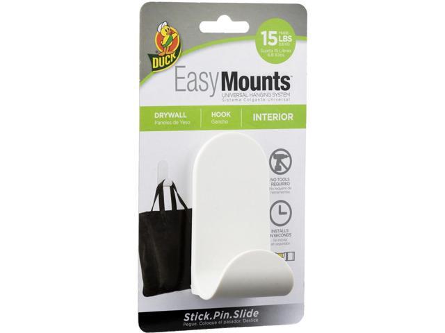 Duck EasyMounts Medium J-Hook Matte White 15 lb Capacity 287391