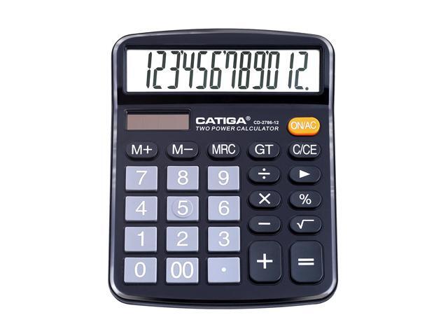 CATIGA 12 Digits Desktop Calculator with Large LCD Display Black CD2786B
