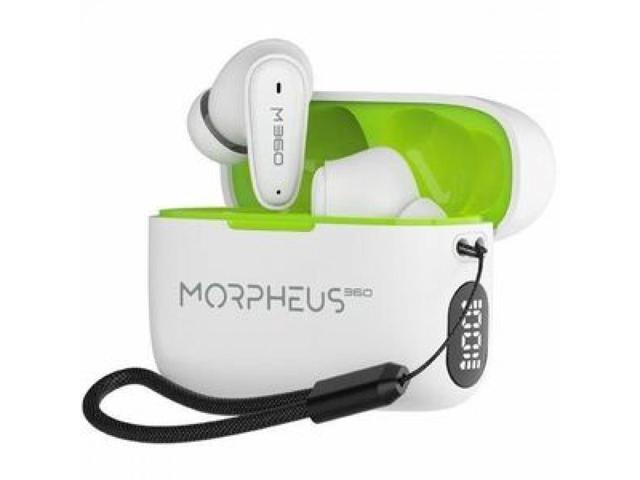 Morpheus 360 TW1800W Nemesis True Wireless Earbuds - Bluetooth Headphones with Microphone - White