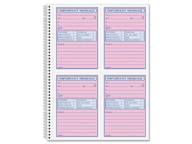 Adams Phone Message Pad 5.5' x 3.8' Ruled Pink 50 Sheets/Pad (SC1184D) 107177