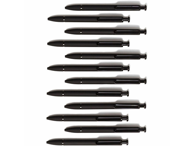 U Brands Monterey Ballpoint Pen, 1 mm, Blk Ink, Blk Barrel, 12/PK (UBR3786U0124)