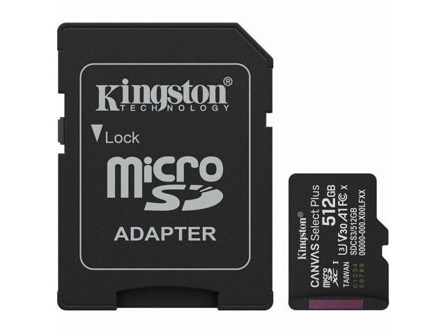 Kingston Canvas Select Plus 512 GB Class 10/UHS-I U3 V30 microSDXC 1 SDCS3512GB